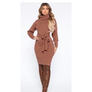 turtleneck sweater dress fashion nova Nova Off Shoulder Long Sleeve Dress – KOOKAÏ Australia main image 1
